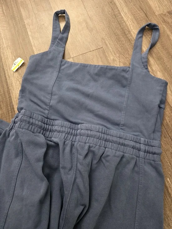 FREE PEOPLE MOVEMENT onesie Slate Blue Jumpsuit with Drawstring Boho Yoga - Picture 16 of 16